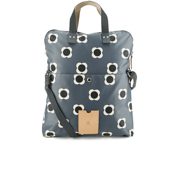 Etc by Orla Kiely Women's Flower Spot Printed Nylon Foldover Tote Bag - Pebble