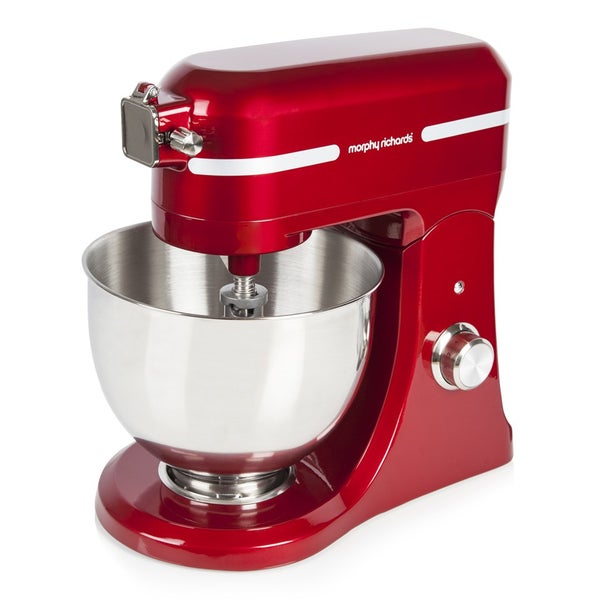 Morphy Richards 400007 Professional Diecast Stand Mixer with Guard - Red (800w)