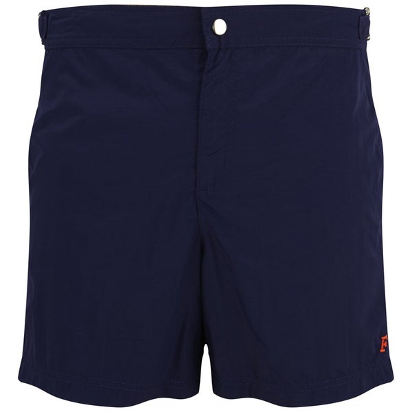 French Connection Men's Hugo Plain Swim Shorts - Blueblood/Ayers Red