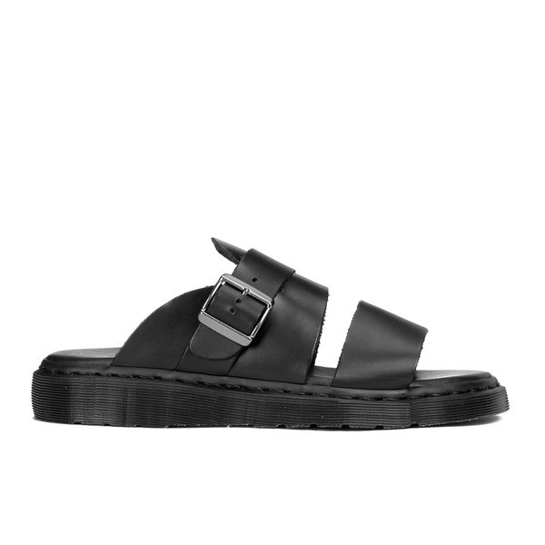 Dr. Martens Men's Shore Brelade Buckle Leather Slide Sandals - Black Brando