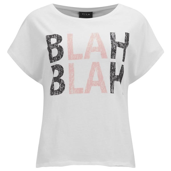 VILA Women's BLAH T-Shirt - Snow White