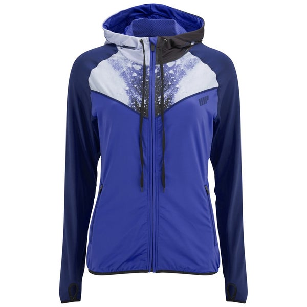 MP Women's Printed Panel Zip Through Hoody - Blue