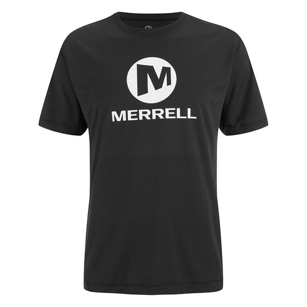 Merrell Men's Stacked Logo Trail Tech T-Shirt - Black/White