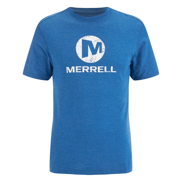 Merrell Men's Vintage Stacked Logo T-Shirt - Tahoe Heather Blue
