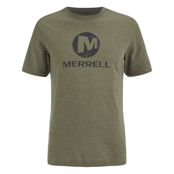 Merrell Men's Vintage Stacked Logo T-Shirt - Grape Leaf Heather Green