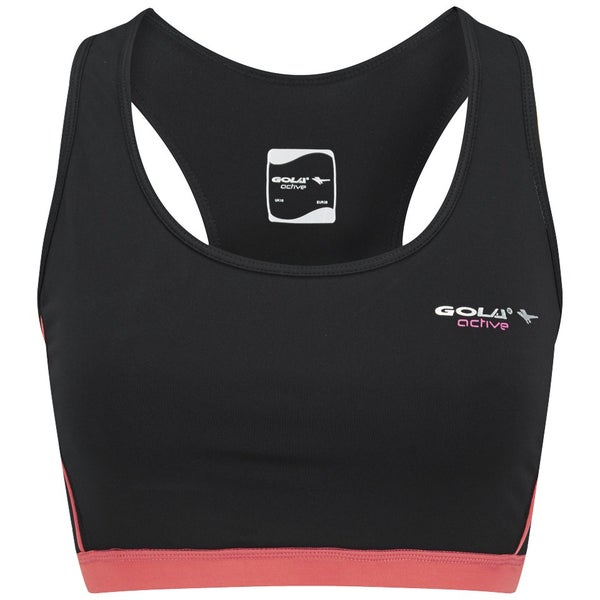 Gola Women's Keagan Racer Back Cropped Training Vest - Black/Coral