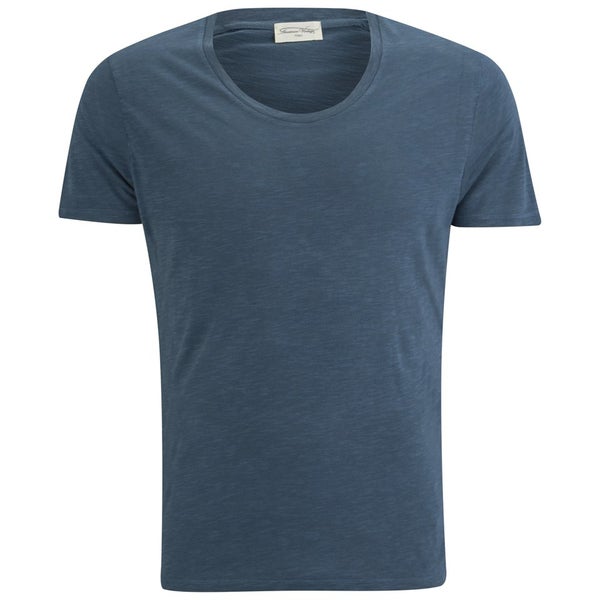 American Vintage Men's Scoop Neck Short Sleeve T-Shirt - Navy