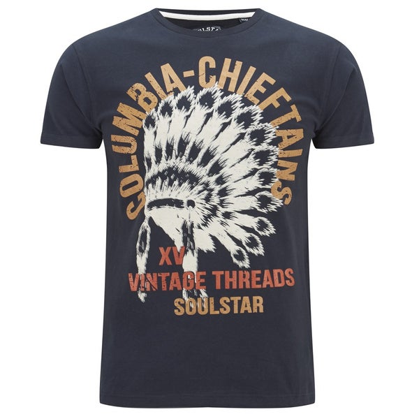 Soul Star Men's Mt Chieftains Printed T-Shirt - Navy