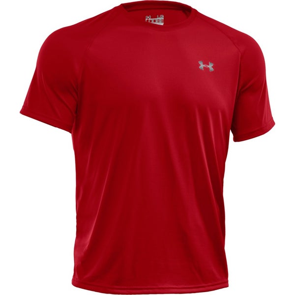 T-Shirt à manches courtes Tech Under Armour -Rouge/Blanc