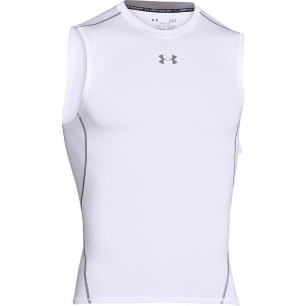 Under Armour Men's Armour Heat Gear Sleeveless Training T-Shirt - White/Graphite