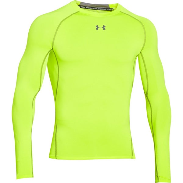 Under Armour Men's Armour Heat Gear Long Sleeve Compression Training Top - Yellow/Graphite