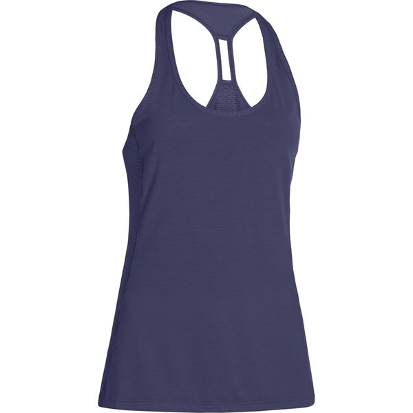 Under Armour Women's Fly By Stretch Mesh Running Tank Top - Faded Ink/Reflective