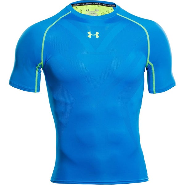 Under Armour Men's Armourvent Compression Short Sleeve Training T-Shirt - Blue Jet/High-Vis Yellow
