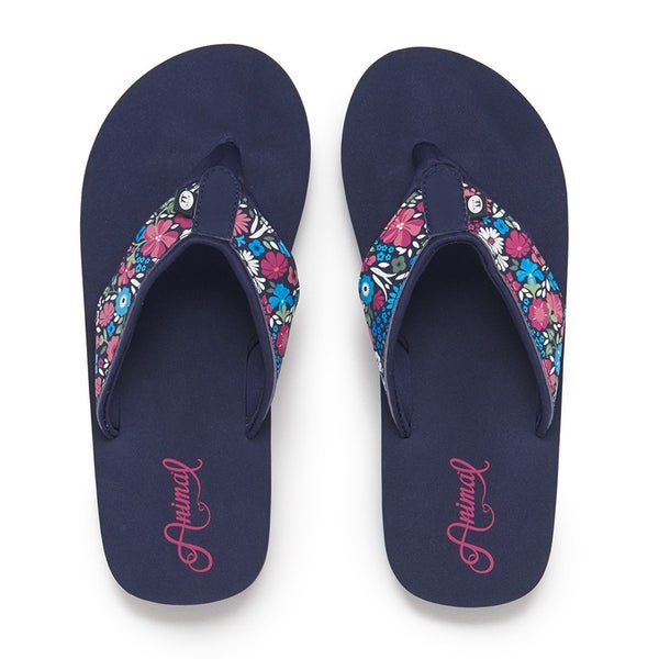Animal Women's Swish Upper AOP Flip Flops - Navy