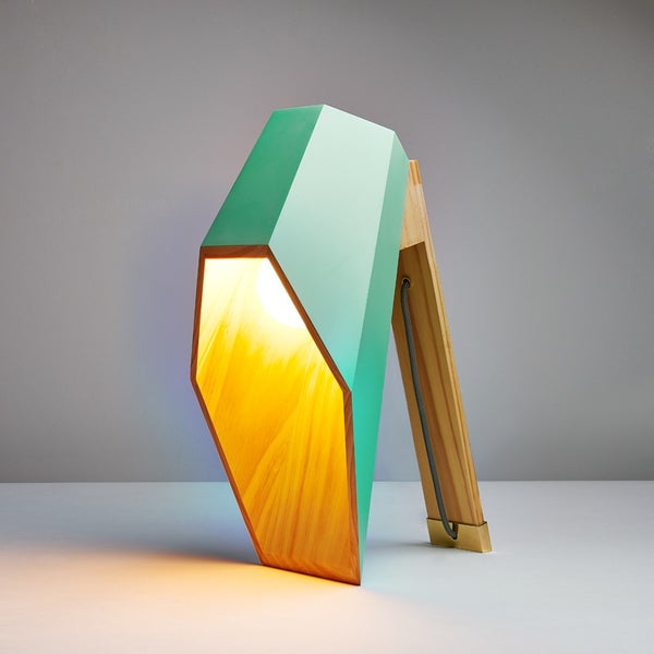 Seletti 'Woodspot' Wooden Table Lamp - Green