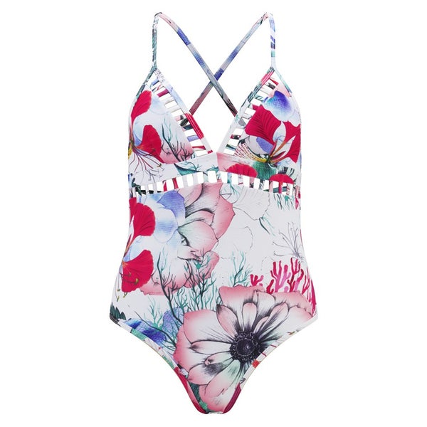 French Connection Women's Floral Reef Swimsuit - White/Multi