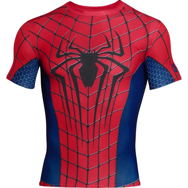 Under Armour Men's The Spider-Man 2 Compression Short Sleeved Red/Blue | ProBikeKit.com