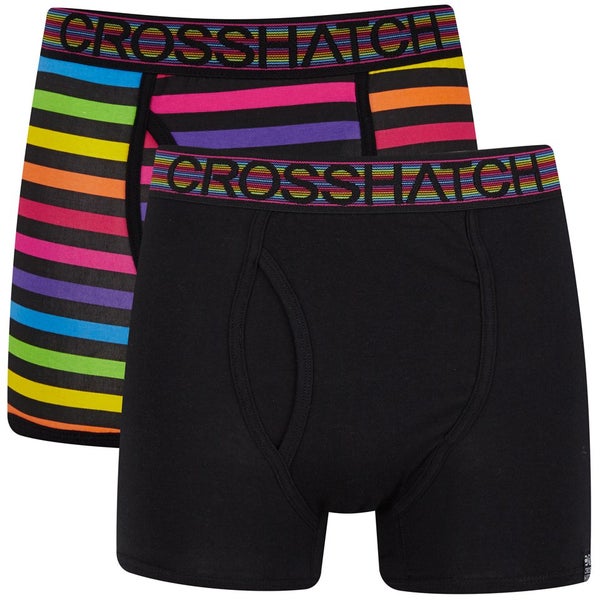 Crosshatch Men's Refracto 2-Pack Boxer Shorts - Multi/Black