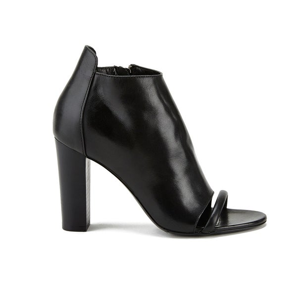 McQ Alexander McQueen Women's Albion Leather Peep Toe Heeled Ankle ...
