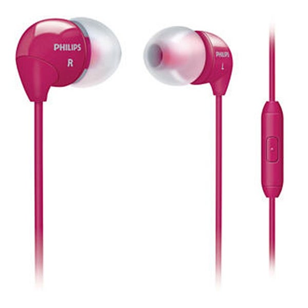 Philips SHE3595PK/28 Earphones with Dynamic Bass and Mic - Pink - Grade A Refurb