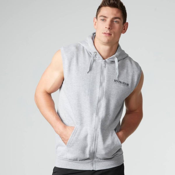 Buy Men s Sleeveless Hoodie Grey Marl MYPROTEIN