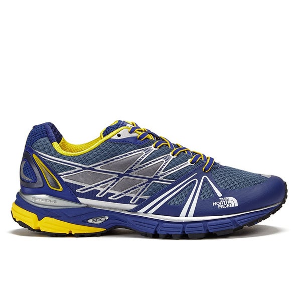 The North Face Men's Ultra Equity Trail Running Shoes - Midline Blue/Yellow