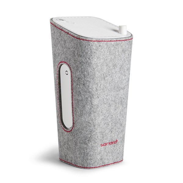 Sonoro Cubo Go New York Portable Bluetooth Speaker - White/Grey Felt