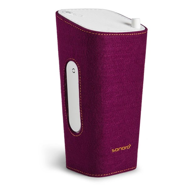 Sonoro Cubo Go New York Portable Bluetooth Speaker - White/Purple Felt