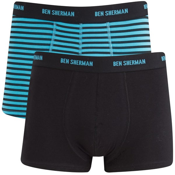 Ben Sherman Men's 2-Pack Trunks - Blue/Black Stripe/Black