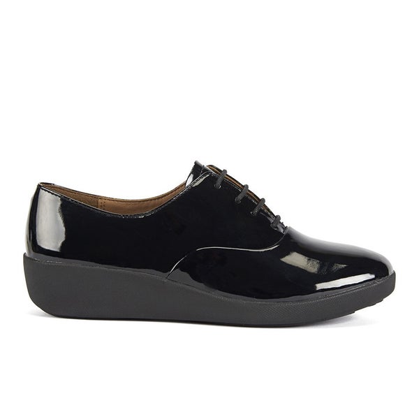 FF2 by FitFlop Women's F-Pop Patent Oxford Lace Up Shoes - All Black