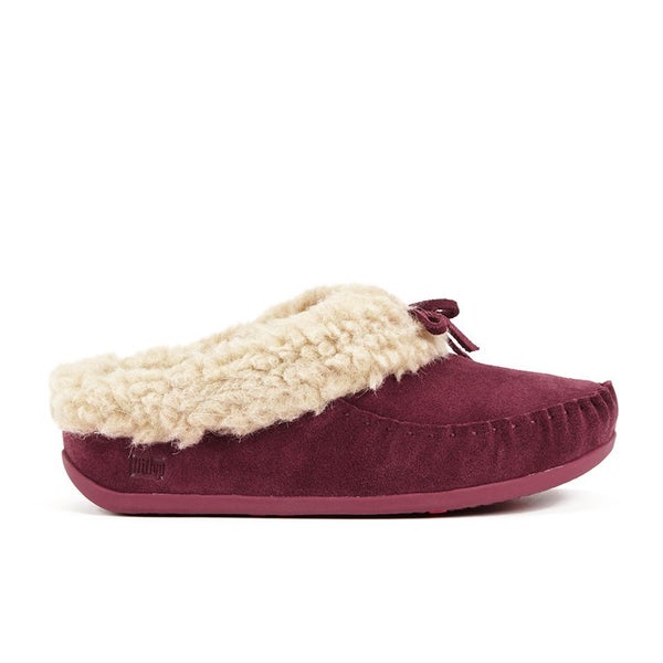 FitFlop Women's The Cuddler Snugmoc Suede Mule Slippers - Hot Cherry