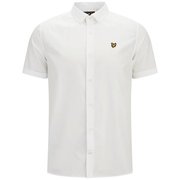 Lyle & Scott Men's Plain Poplin Short Sleeve Oxford Shirt - White