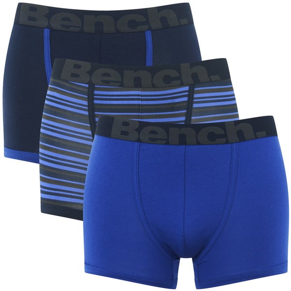 Bench Men's 3-Pack Striped Boxers - Blue