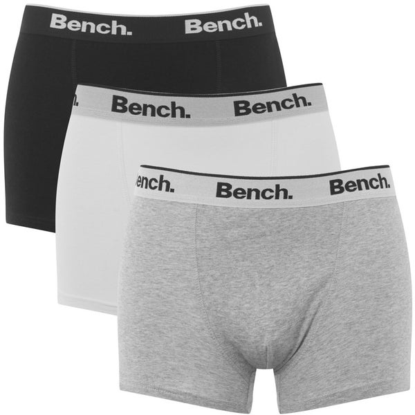 Bench Men's 3-Pack Small Logo Band Boxers - Black/White/Grey