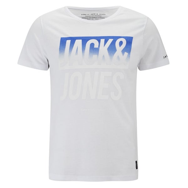 Jack & Jones Men's Core Up Short Sleeve Crew Neck T-Shirt - White