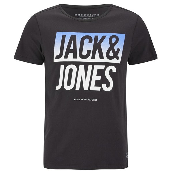 Jack & Jones Men's Core Up Short Sleeve Crew Neck T-Shirt - Black