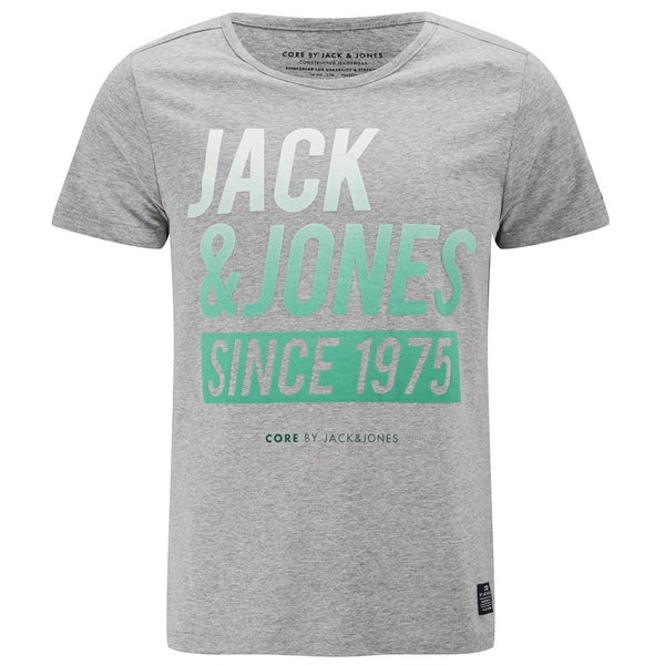 Jack & Jones Men's Core Up Short Sleeve Crew Neck T-Shirt - Grey Melange