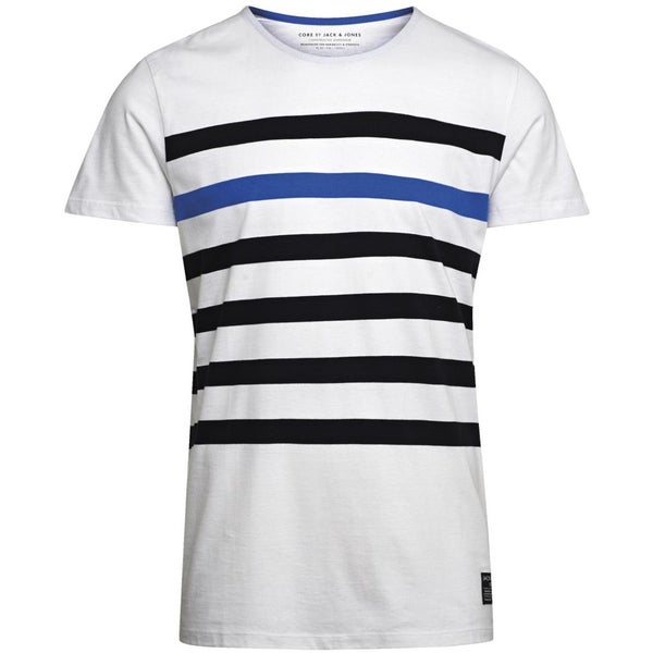 Jack & Jones Men's Core Jayden T-Shirt - White/Black/Turkish Sea