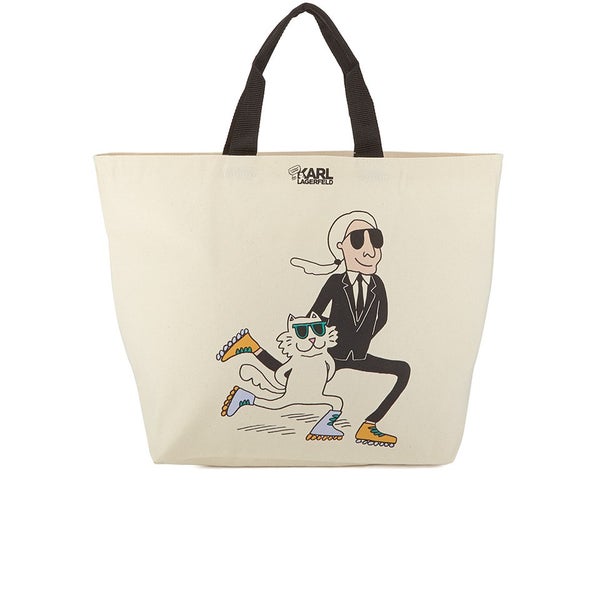 Tiffany Cooper for Karl Lagerfeld Women's TC Canvas Shopper Bag - White