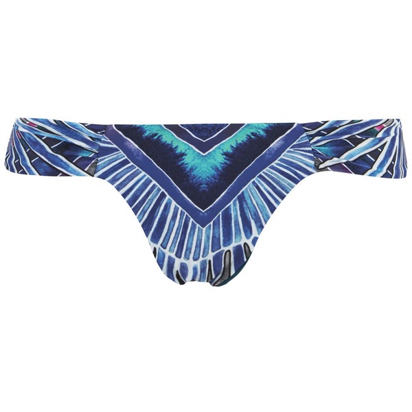 Mara Hoffman Women's Side Ruched Bikini Bottoms - Rising Palm Blue