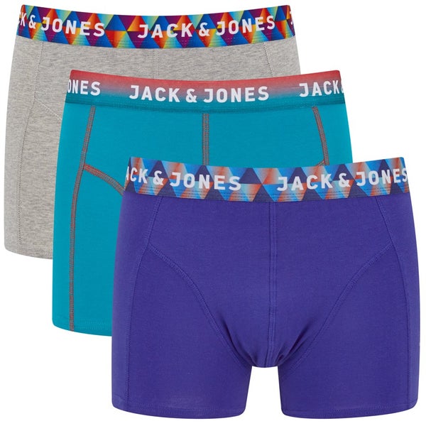 Jack & Jones Men's Gradient Mix Regular 3-Pack Boxers - Blue