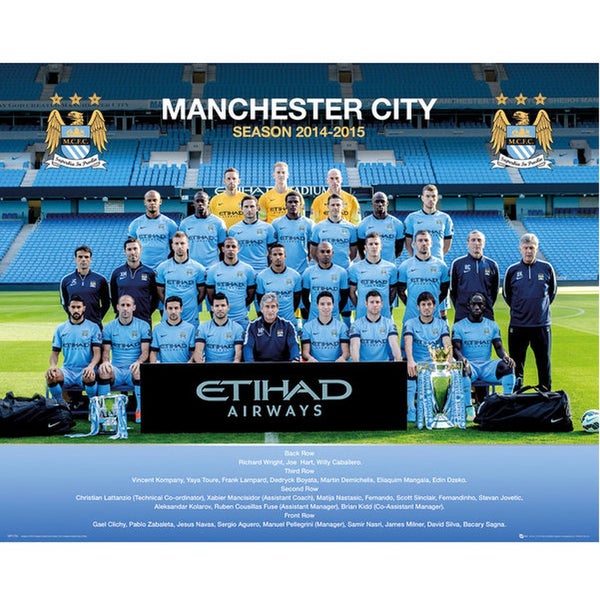 Manchester City Team Photo 14/15 - Mini Poster - 40 x 50cm