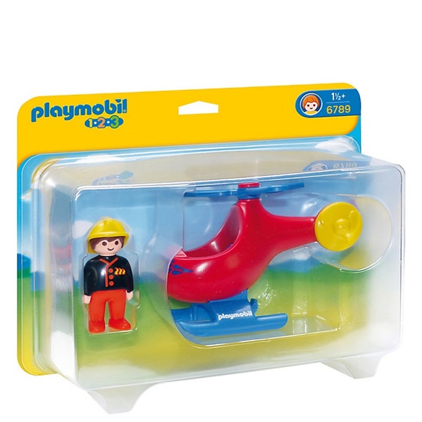 Pompier avec hélicoptère -Playmobil 123 (6789)