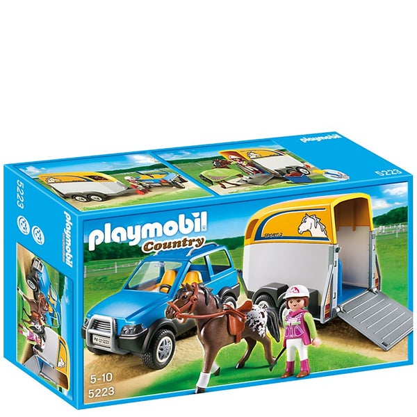 Playmobil -Voiture avec remorque et cheval (5223)