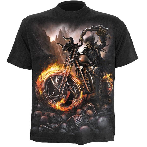T -Shirt Spiral pour Homme WHEELS OF FIRE -Noir