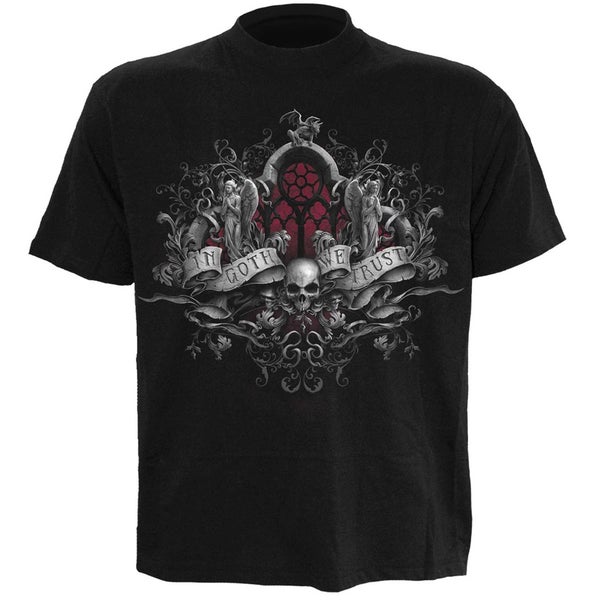 T -Shirt Spiral pour Homme IN GOTH WE TRUST -Noir