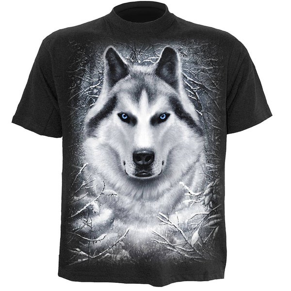 Spiral Men's WHITE WOLF T-Shirt - Black