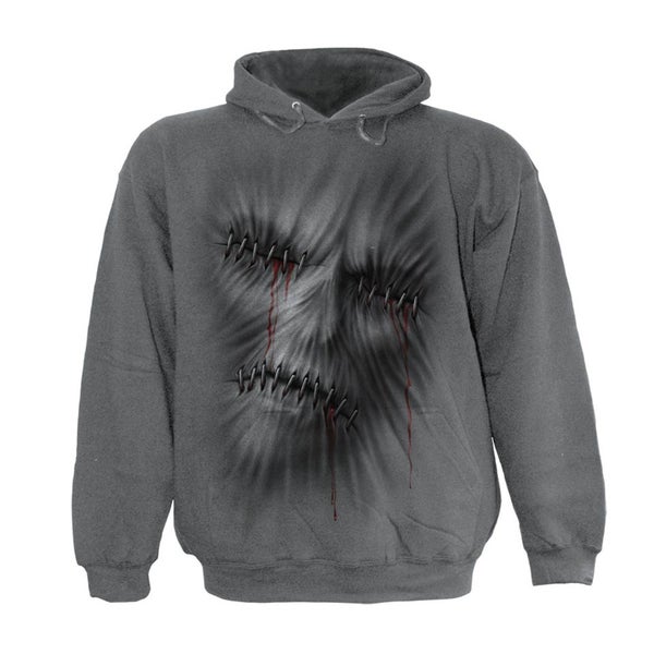 Spiral Men's STITCHED UP Hoody - Charcoal