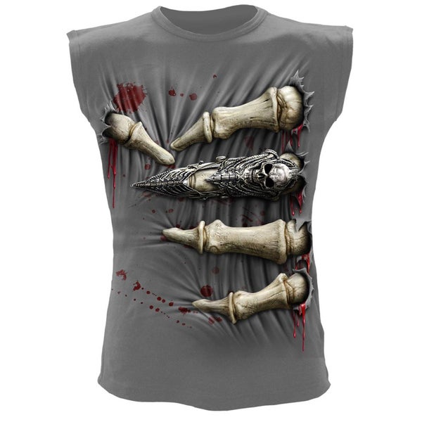 Spiral Men's DEATH GRIP Sleeveless T-Shirt - Charcoal