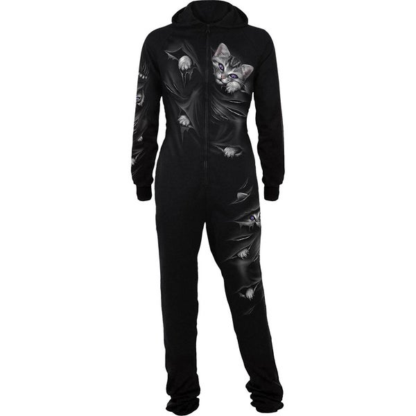 Spiral Women's BRIGHT EYES Cotton Full Zip Hooded Ladies Onesie